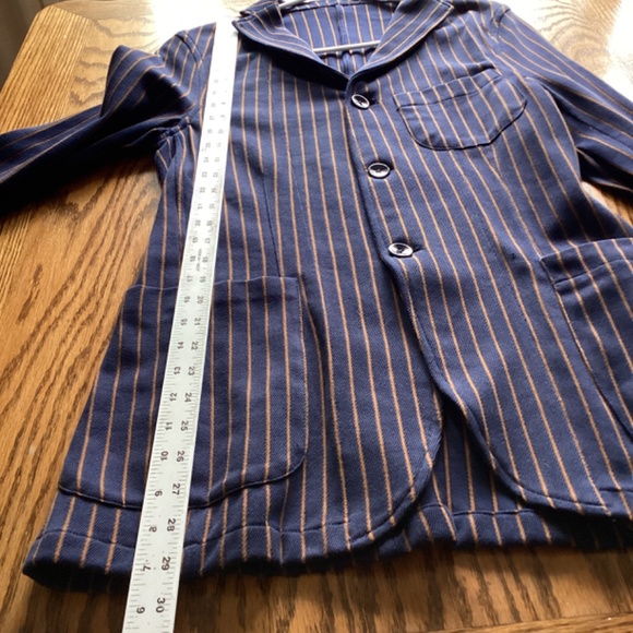*FLAW* Boglioli Milano Womens Blazer Striped Fitted Medium *Small hole in front - Picture 8 of 11